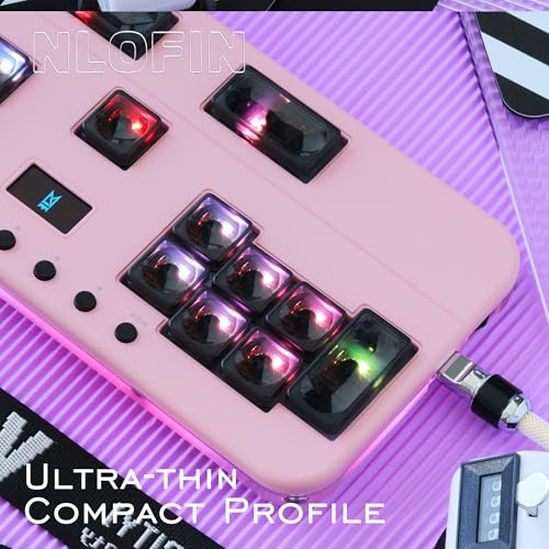 Gaming Keyboard for Music Rhythm Games Customizable Mechanical Keyboard (Pink) - color: Pink