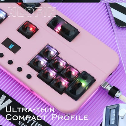 Gaming Keyboard for Music Rhythm Games Customizable Mechanical Keyboard (Pink) - color: Pink