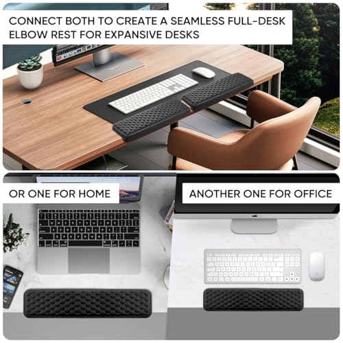 JIKIOU L-Shaped Desk Elbow Pad for Desk, Memory Foam Elbow Support Padding with Non-Slip, 2 Pack Ergonomic Desk Edge Cushion, Wrist Comfort Support for Office Home Black - color: Black, size: 14.9" x 3.5" x 0.6"