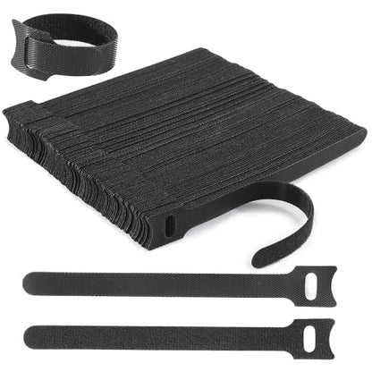 Nettbe Reusable Cable Ties, 126 PCS 8 Inches Adjustable Cord Straps Wire Organizer Cord Wrap and Hook Loop Cable Management - size: 8inches-126PCS