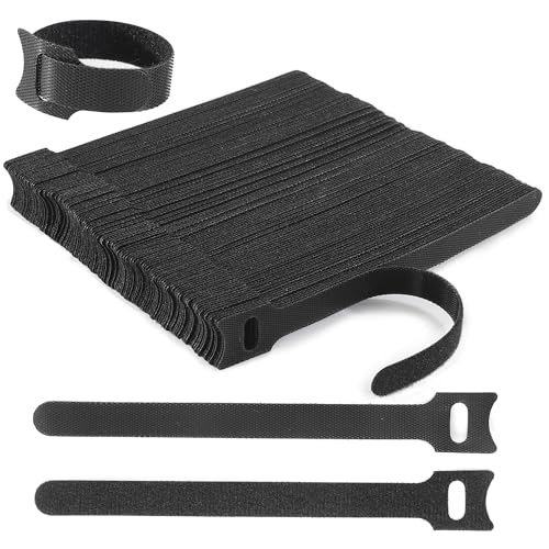 Nettbe Reusable Cable Ties, 126 PCS 6 Inches Adjustable Cord Straps Wire Organizer Cord Wrap and Hook Loop Cable Management