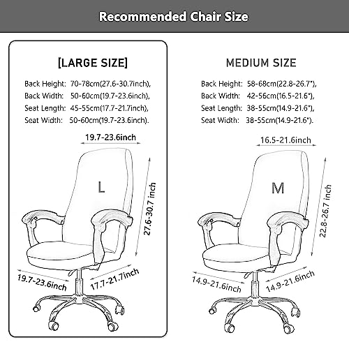 Melaluxe Office Chair Cover - Universal Stretch Desk Chair Cover, Computer Chair Slipcovers (Size: L) - Coffee - color: Coffee, size: Large Chair Cover