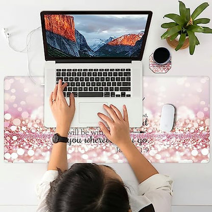 Extended Large Gaming Mouse Pad with Coaster 35.4 x 15.7 Full Desk Mousepad Stitched Edges Desk Pad Extended Large Gaming Mouse Pad for Desk Office Home Ultimate Gaming Desk Mat-Inspiration Quote - color: Inspiration Quote, size: 35.4L x 15.7W inches