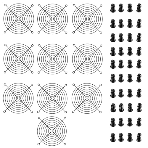 Black 10 Pack PC Fan Grill,PC Fan Cover | Black Iron 10 Pack 120MM Fan Grill,120MM Fan Cover with Screws for Computer Case Cooling Decoration - size: FCI10-10 PCS