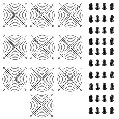Black 10 Pack PC Fan Grill,PC Fan Cover | Black Iron 10 Pack 120MM Fan Grill,120MM Fan Cover with Screws for Computer Case Cooling Decoration - size: FCI10-10 PCS