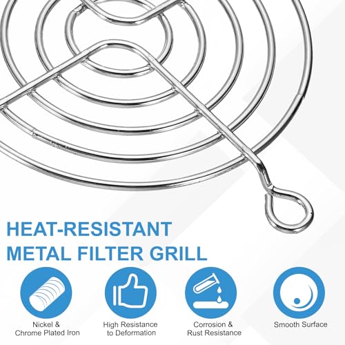 PATIKIL 70mm Fan Finger Grill, 12 Pcs Metal Ventilation Grill Guard Cover with Screws for Industry Workshop Computer Household Refrigerators Air Conditioning, Silver - size: 70mm