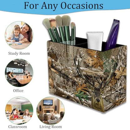 Pen Holder and Anti-Slip Mouse Pad Combination, Makeup Brush Storage Box, Tableware Storage Box, Suitable for Office and Home - Camouflage Giraffe - color: Camouflage Giraffe