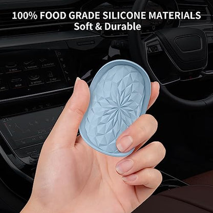 ME.FAN Car Coasters for Cup Holders [4 Pack] - 2.75In Silicone Auto Mug Mats - Universal Non-Slip Recessed Car Interior AccessoriesEther - color: 4 Pack-ether