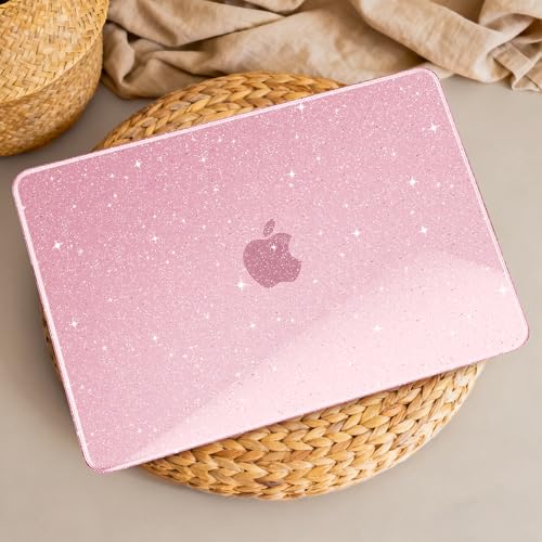May Chen Compatible with MacBook Neo 13 inch Case 2026 Model A3404, Plastic Hard Shell,Keyboard Cover,Screen Protector,Dust Plug, for MacBook Neo 13" with A18 Pro Chip, Glitter Pink - color: Glitter Pink