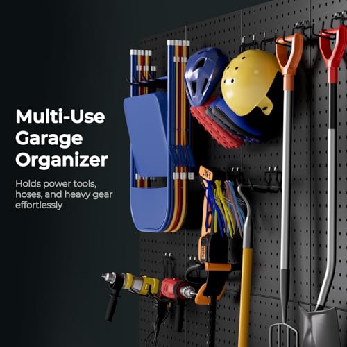 INCLY 10 Pack Heavy Duty Pegboard Hooks, 1/4" Pegboard Drill Holder Tool Utility Hooks, Peg Board Tool Hangers Accessories for Hanging Power Tools, Drill, Hammer, Workbench, Garage - size: 10 Pack