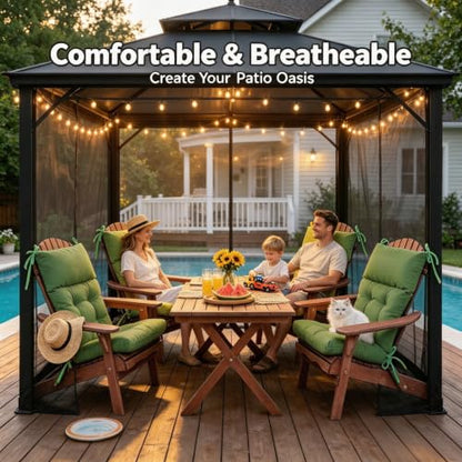 QILLOWAY Outdoor Rocking Chair Cushions Set of 2, 100% Polyester Waterproof Patio Rocking Chair Cushion, High Back Weatherproof Chair Pad for Adirondack & Outdoor Furniture, Dark Green - color: Dark Green