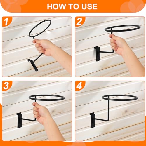 Polmart Slatwall Hat/Ball Displays, Black (Hat Displays, 6-Pack) - style: Hat / Ball