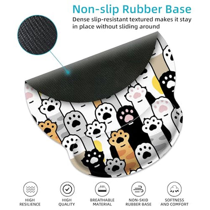 Ergonomic Mouse Pad with Wrist Support,Cute Cat Paws Mouse Pad with Wrist Rest,Relieve Wrist Pain Mousepad Non-Slip Rubber Base,Mouse Pads for Desk,Computers,Laptop,Office,Gaming,Home,Accessories - color: Cute Cat Paws