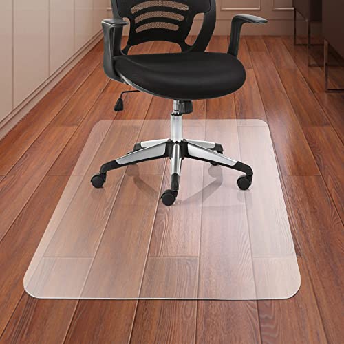 Kuyal Office Chair Mat for Hardwood Floor, 30'' x 48'' Rectangle Transparent Desk Thick Durable Chair Mat for Rolling Chairs, Easy Glide, Floor-Protector - size: 30"x48" for Hard floor