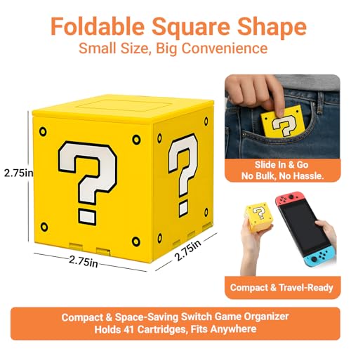 41 Switch Game Case Compatible with Nintendo Switch/Switch 2/Lite/OLED Game Cartridges – Themed Game Holder Storage Cube Box – Portable Compact for Easy Carrying Blue Kingdom - color: Blue Z