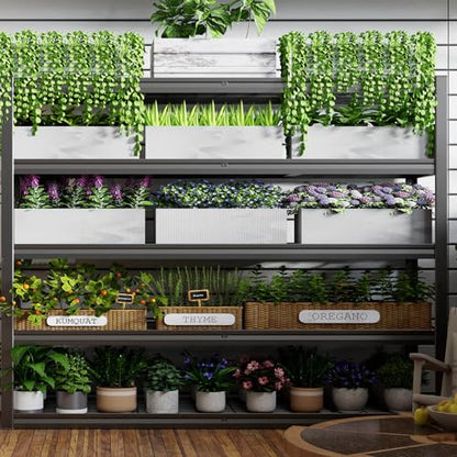 5 Tier Storage Shelves, 65" W Garage Shelving Heavy Duty Metal Adjustable Garage Shelves, Shelving Units Industrial Shelving for Warehouse, 65" W x 20" D x 84" H,Black - size: 65"Wx84"Hx20"D | 5 Tier
