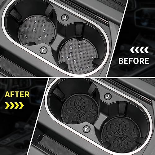 ME.FAN Car Coasters for Cup Holders [4 Pack] - 2.75In Silicone Auto Mug Mats - Universal Non-Slip Recessed Car Interior AccessoriesBlack - color: 4 Pack-black