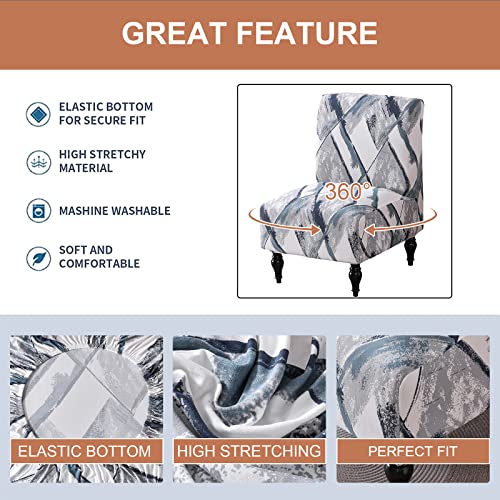 Eco-Ancheng Armless Chair Slipcover - Removable, Washable, Printed Accent Chairs for Living & Dining Room - color: A5