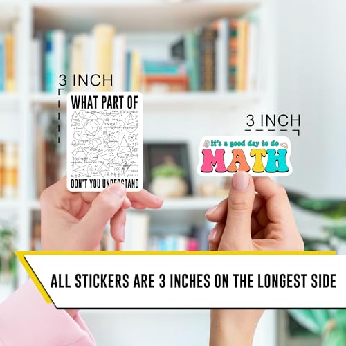 Math Stickers 12pcs for Students Teens, Funny Math Stickers, Pi Mathematics Design, Mathematics Decals for Classroom, Waterproof Stickers for Water Bottles Laptop - color: Math