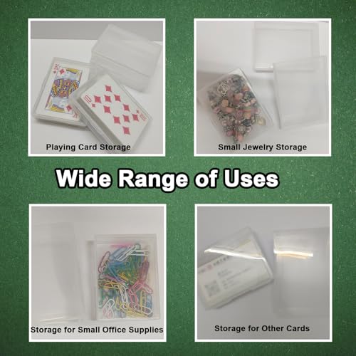 12 Pack Playing Card Case,Empty Plastic Trading Card Storage Box,Snaps Closed Clear Card Case,Playing Card Box Holder for Gaming,Bank Business Cards(NO Cards)