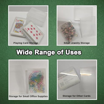 12 Pack Playing Card Case,Empty Plastic Trading Card Storage Box,Snaps Closed Clear Card Case,Playing Card Box Holder for Gaming,Bank Business Cards(NO Cards)