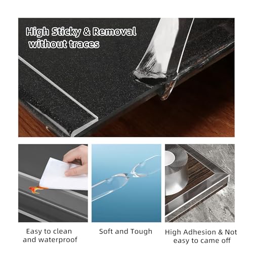 1.18 in x 9.84 FT,Clear Edge Protector Strip Sharp Edge Wrap Cover Tape, Self Adhesive Protective Bumper Guards for Cabinet Door Desk Glass Table Bed Furniture, Kitchen Countertop, Waterproof - size: 1.18in x 9.84FT