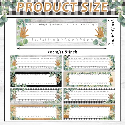 QOUBAI 72 Pcs Farmland Name Plates for Classroom Desks Decor Student Desk Name Tags with Alphabet Number Self Adhesive Rustic Nameplates for Kindergarten Classroom Home School Supplies - style: Farmland