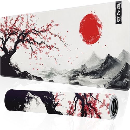 XL Sakura Cherry Blossom Mouse Pad – Japanese Gaming Desk Mat for Keyboard & Mouse – Non-Slip Water-Resistant Surface, Stitched Edges – 31.5x11.8 in (X-Large) - color: Sakura, size: 31.5L x 11.8W inches