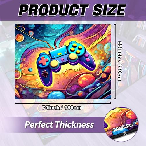 Game Area Rug Teen Boys Carpet, 3D Gaming Rugs Gamepad Controller Mat for Boys Girls Bedroom Playroom, Non-Slip Scrawl Style Gamer Rugs Children Gaming Area Rug (70" x 55") - color: Scrawl Style 1, size: 4'7" x 5'10" (Rectangular)