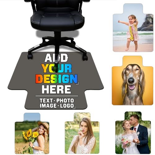 Custom Office Chair Mats, Personalized Gaming Chair Mat with Your Text Photo Image Logo, 36" x 48" with Lip Multi-Purpose Chair Carpets for Hardwood Floor Protector Grayish Yellow - color: Grayish Yellow, size: 30"x 48"