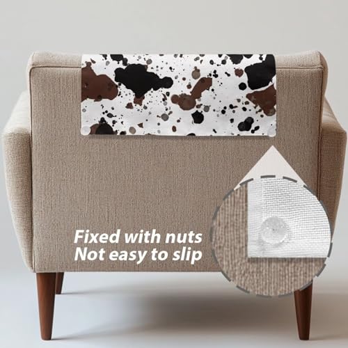 Recliner Slipcovers Recline Headrest Cover Tear Fade Resistant Sofa Armchair Headrest Cover Lounge Chair Headrests Protector Covers 16.53x26.18 Inch Couch Chair Covers Brown Cow Print - color: Brown Cow Print