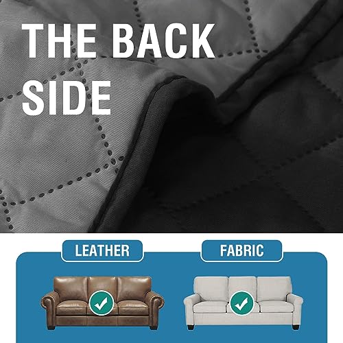 H.VERSAILTEX Couch Arm Covers Water Resistant Armrest Covers for Sofa Remote Control Holder Sofa Armrest Organizer for Magazine, Tablet, Phone, iPad(Set of 2, Black/Grey) - color: Single Diamond-black/Grey