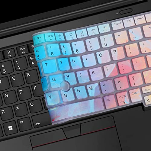 Keyboard Cover for 14" Lenovo Thinkpad E14 Gen 5, Thinkpad T14 T14s L14 P14s Gen 4/3, ThinkPad X1 Yoga Gen 8/7, Thinkpad x1 Carbon Gen 11/10 (Not Fit T14 L14 P14s Gen 2 1)-Colorful - color: Colorful