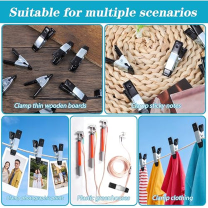 20PCS Spring Clamps 2 Inch Small Clamps Heavy Duty Mini Metal Clips Open Mouth is 0.79 Inch for Crafts, Backdrop, Home Decoration, Woodworking, Photography