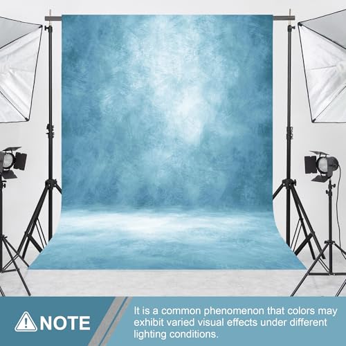 Abstract Professional Photography Backdrop for Portrait Photo Props Booth Background Photoshoot Studio with Polyester Fabric Roller Pocket on Top(8x10ft, Light Blue,No Stand) - color: Serene Blue, size: 8'x10'