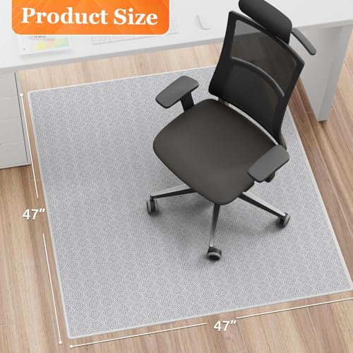 KMAT Office Chair Mat, 47x47in Heavy Duty Hardwood/Tile Floor Protector, Computer Desk Mat for Rolling Chairs, Work, Study, Office, White - color: White, size: 47"x47"