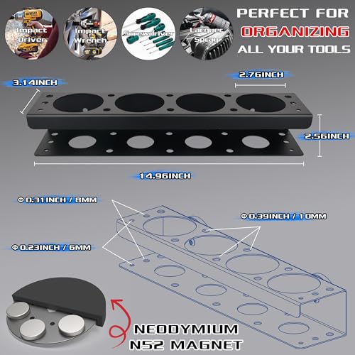 ULIBERMAGNET Power Tool Organizer Rack,Magnetic Heavy Duty Drill Holder,Wall Mount Metal Tool Rack with Screwdriver,Cordless Drill,Utility Rack for Warehouse,Garage,Toolbox - style: Magnetic Spray Can Holder Rack