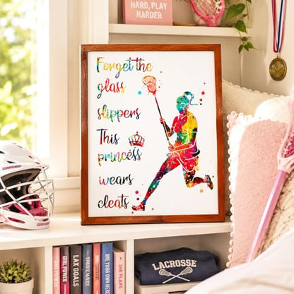 Inspirational Watercolor Lacrosse Girl Athlete with Empowering Quote Art Print for Girl's Bedroom Empowerment, Locker Team Spirit, Young Laxer Surprises, Aspiring Midfielder Tokens, Team Captain Honors, Coach Appreciation, Birthday Gifts - 8x10 Unframed P