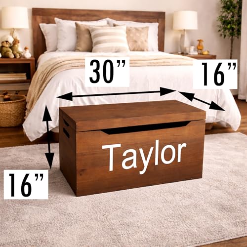 Personalized Engraved Walnut Wooden Storage Chest - Fully Assembled - color: Walnut-Engraved