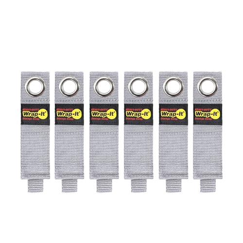 Heavy-Duty Wrap-It Storage Straps - 10" (6-Pack) Silver - Garage Organizer and Electric Cord Holder for Garage Essentials - color: Silver, size: 10-in. (6-Pack)