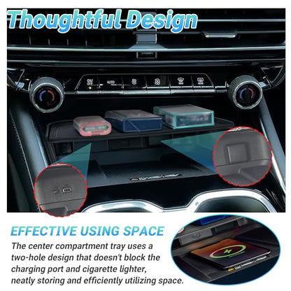 Center Console Organizer Compatible with 2024-2026 Chevy Traverse Interior Accessories, Storage Box Insert Divider Compartment Tray; Not fit for 2024 Chevy Traverse Limited - size: Center Console Compartment Tray (1PC)