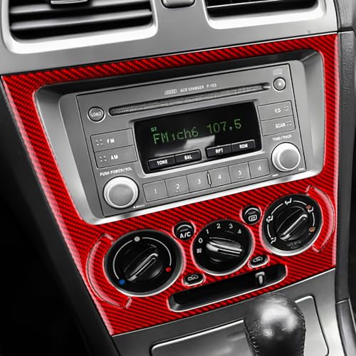 AIRSPEED for Subaru Impreza 2005 2006 2007 Center Screen AC Button Frame Cover Carbon Fiber Center Console Air Condition Button Interior Trim Accessories, Red - color: AC Button Frame Red