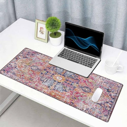 Mouse Pad Gaming, Large XXL Mouse Pads, Non-Slip Rubber Base Mousepad, Keyboard Mouse Mat Desk Pad with Stitched Edges, 31.5x15.7 inch Boho Fuchsia - color: Boho Fuchsia, size: 31.5L x 15.7W inches