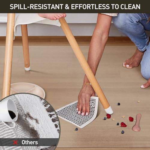 Clear Plastic Area Mat for Under Dining Table, 4'×6' Large No Slip Waterproof Vinyl Area Rug for Home, Anti-Spill Hard Floor Protector Cover, Splat Mat for Under High Chair, Easy Clean Floor Mat - color: Frosted Clear, size: 4' x 6' (Rectangular)