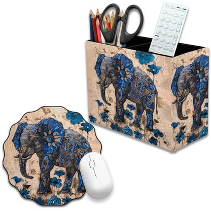 Pen Holder and Anti-Slip Mouse Pad Combination, Makeup Brush Storage Box, Tableware Storage Box, Suitable for Office and Home - Blue Spotted Weevil - color: Blue Spotted Weevil