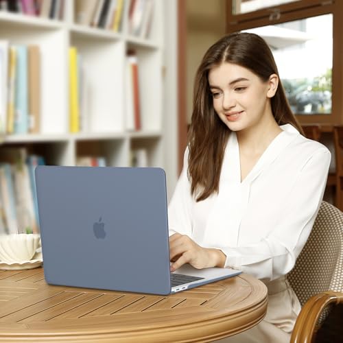 MOSISO Compatible with MacBook Air 13 inch Case M1 2021 2020 2019 2018 Release A2337 A2179 A1932 Touch ID, Plastic Hard Shell Cover&Keyboard Cover for MacBook Air 13.3 inch Case M1, Haze Blue - color: Haze Blue
