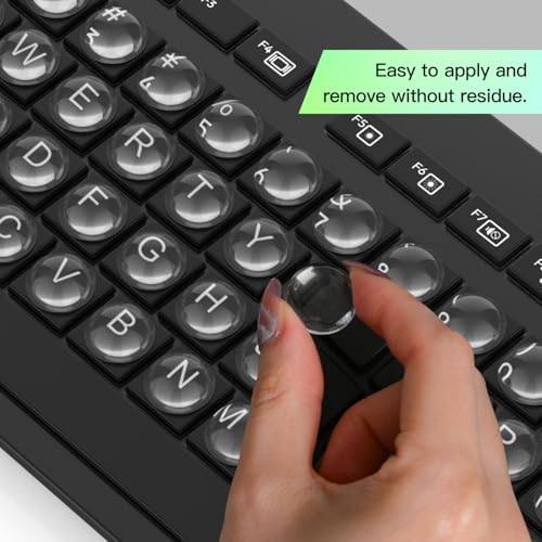 110PCS Glass Keyboard Stickers for Long Nails, Ultra Clear Raised Keyboard Cover with Transparent Adhesive, Reusable Nail Art Typing Glass Sticker for Laptop, PC, Desktop