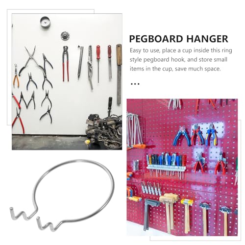 Angoily J Hooks 10pcs Pegboard Cup Holder Rings Pegboard Hooks Containers Jar Hook Holder for Kitchen Laundry Room Organizer Tool J Hook (Pack of 2) - size: 9X7CM (Pack of 2)