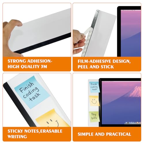 Office Desk Accessories, Monitor Memo Board, Office Supplies, for Office Decor, Women Men's Sticky Note Holder, Desk Decor, Cute Desk Accessories 1pcs Transparent Right (Right, 1) - style: Right