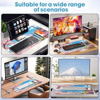 Waterproof Desk Mat 31.5x15.7 Inch - Extra Large Mouse Pad Covers Full Desk, Non Slip Rubber Backing, Easy to Clean, Building - color: Building, size: 31.5" x 15.7"